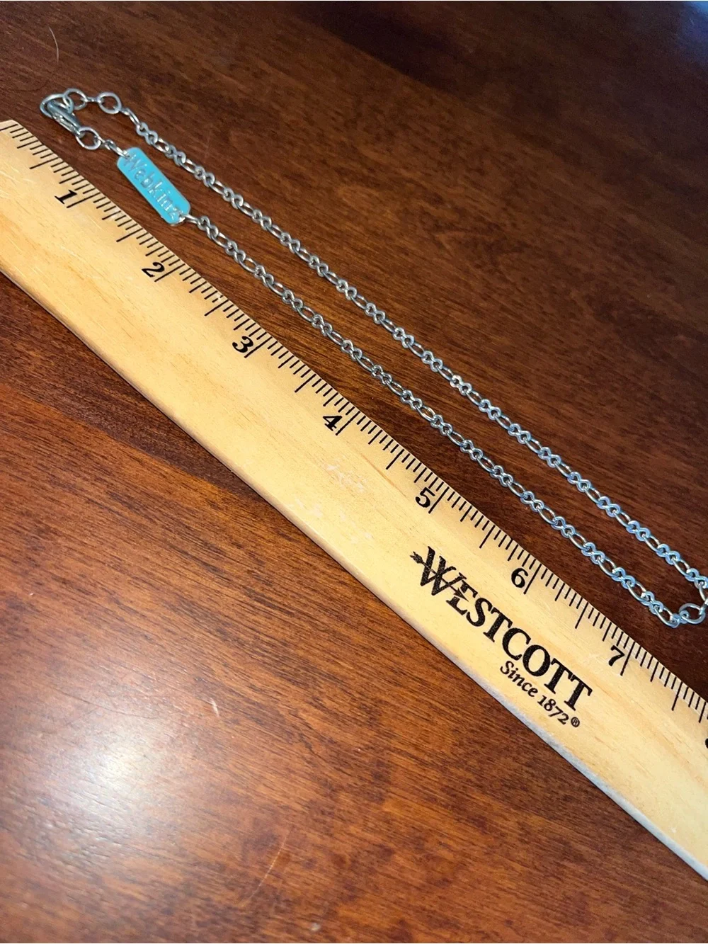 Webkinz Kids Silver Chain Necklace with Turquoise Tag